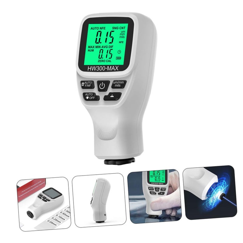 White Automotive Coating Thickness Gauge Digital Paint Depth Measurement Tool - Image 4